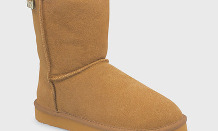 UGG Roughland® Water-Resistant Leather Suede Sheepskin Wool Classic Short Boots