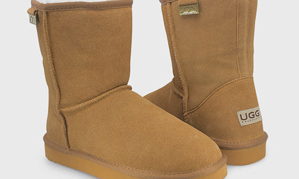UGG Roughland® Water-Resistant Leather Suede Sheepskin Wool Classic Short Boots