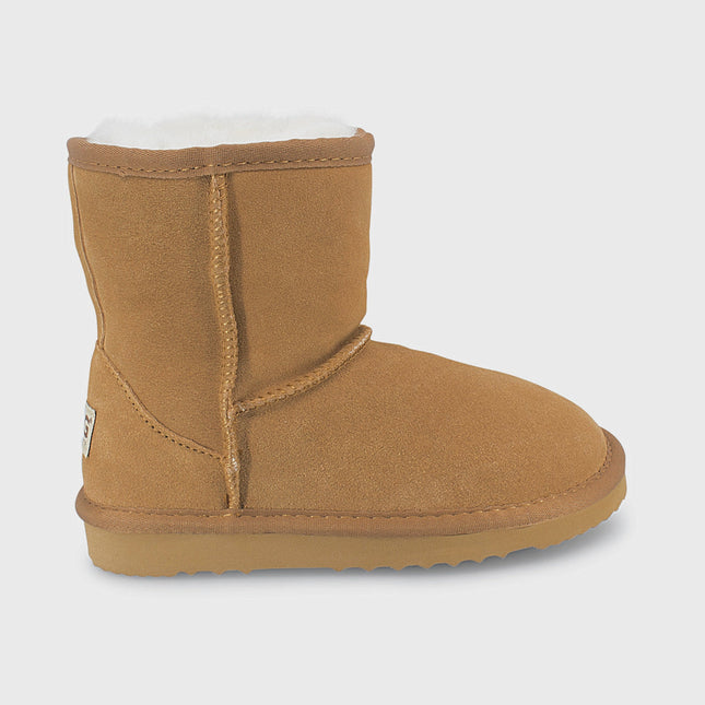 UGG Roughland® Water-Resistant Leather Suede Sheepskin Wool Kids Classic Short Boots