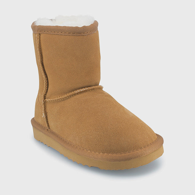 UGG Roughland® Water-Resistant Leather Suede Sheepskin Wool Kids Classic Short Boots
