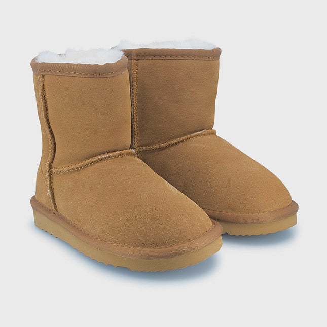 UGG Roughland® Water-Resistant Leather Suede Sheepskin Wool Kids Classic Short Boots