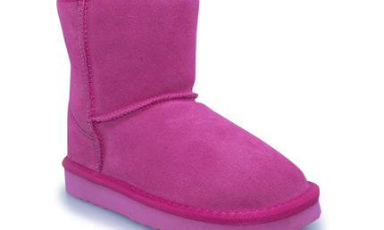 UGG Roughland® Water-Resistant Leather Suede Sheepskin Wool Kids Classic Short Boots