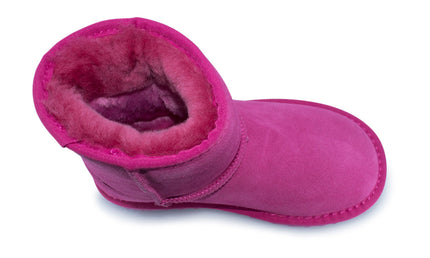 UGG Roughland® Water-Resistant Leather Suede Sheepskin Wool Kids Classic Short Boots
