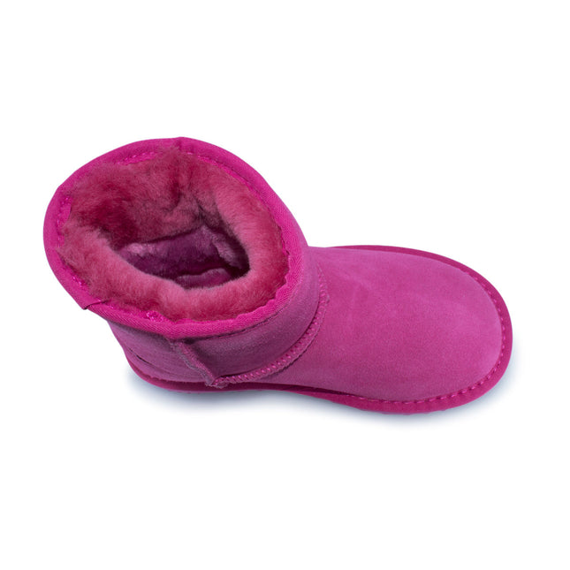 UGG Roughland® Water-Resistant Leather Suede Sheepskin Wool Kids Classic Short Boots