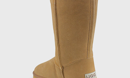 UGG Roughland® Water-Resistant Leather Suede Sheepskin Wool Tall Three Button Boots
