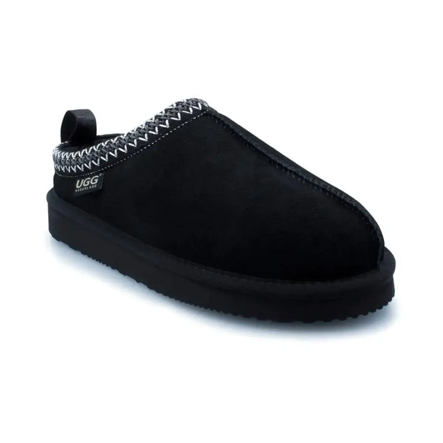 UGG Roughland® Tassie Leather Suede Wool Moccasin Slippers