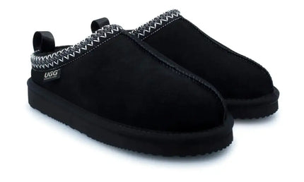 UGG Roughland® Tassie Leather Suede Wool Moccasin Slippers