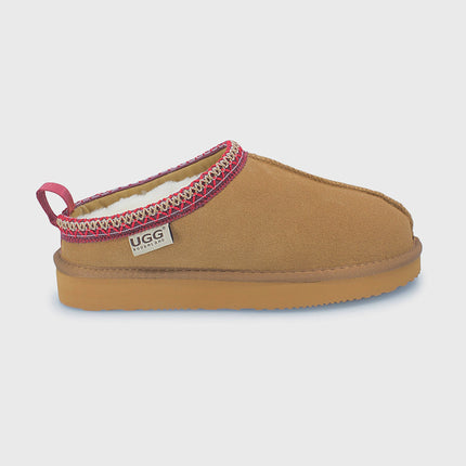UGG Roughland® Water-Resistant Leather Suede Sheepskin Wool Tassie Moccasin Slippers