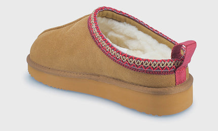 UGG Roughland® Water-Resistant Leather Suede Sheepskin Wool Tassie Moccasin Slippers
