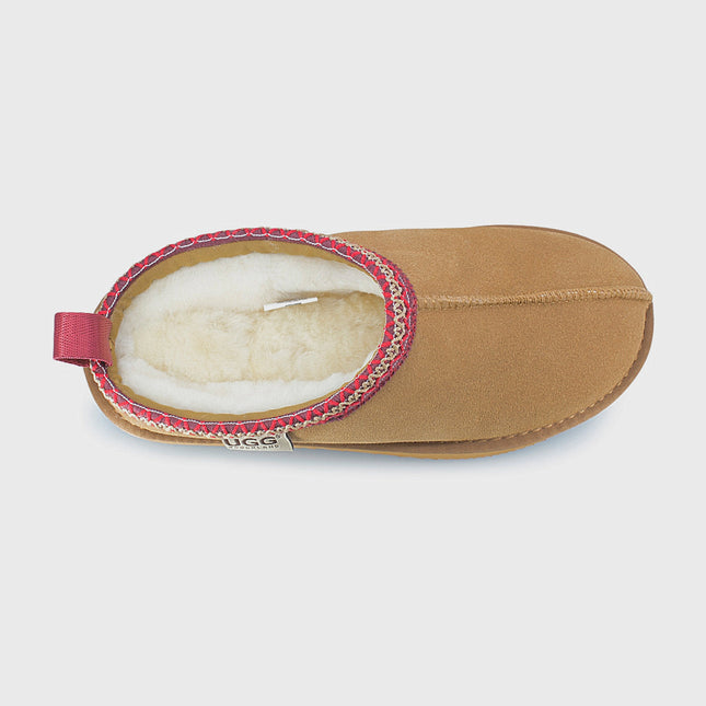 UGG Roughland® Water-Resistant Leather Suede Sheepskin Wool Tassie Moccasin Slippers