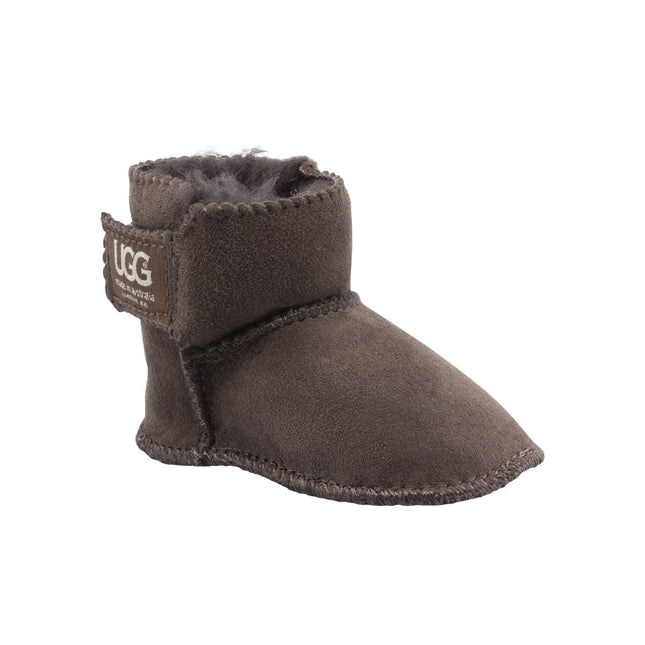 Comfort me UGG Australian Made Baby Gripper Booties are Made with Australian Sheepskin for Babies, Chocolate Colour 2