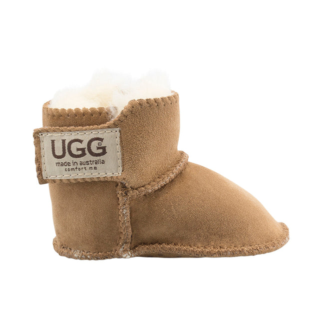 Comfort me UGG Australian Made Baby Gripper Booties are Made with Australian Sheepskin for Babies, Chestnut Colour 1