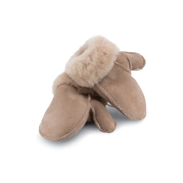 Kids Australian Sheepskin Mitten Gloves Mushroom