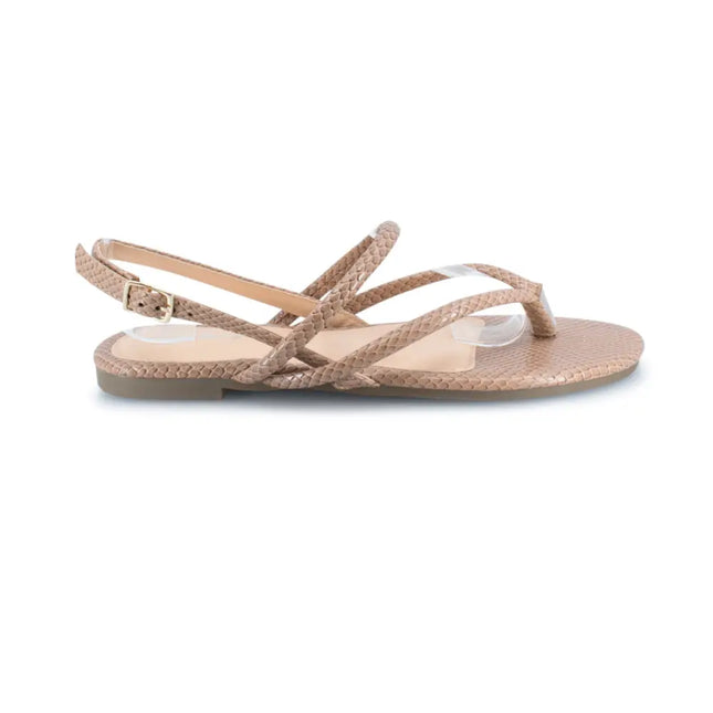 Skin Flat Snakeskin Pu Thong Sandal Shoes