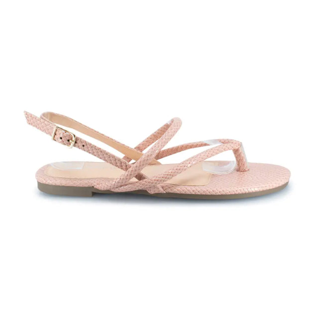 Skin Flat Snakeskin Pu Thong Sandal Shoes