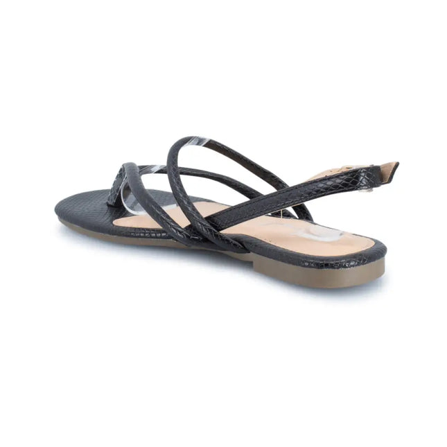 Skin Flat Snakeskin Pu Thong Sandal Shoes