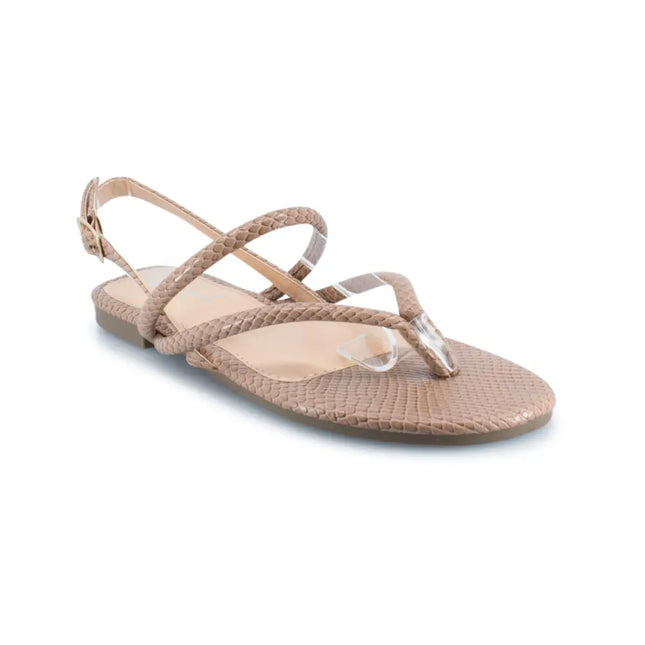 Skin Flat Snakeskin Pu Thong Sandal Shoes