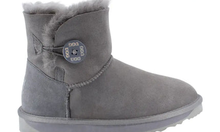 Ugg Platinum Mini Bailey Button Boot - Australian Made Grey / Us Men 4 Women 5 Eu 36 Uk 3 Short