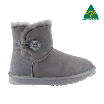 Ugg Platinum Mini Bailey Button Boot - Australian Made Grey / Us Men 4 Women 5 Eu 36 Uk 3 Short