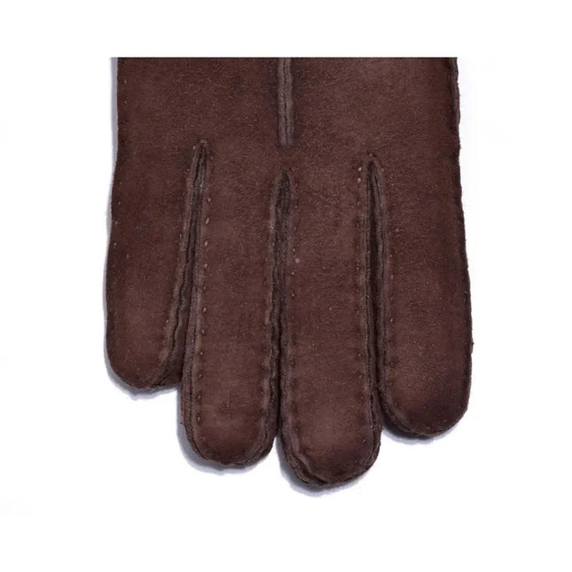 Auzland UGG, Women Leather Suede Button Gloves, Wool Lining - UGG Comfort Me