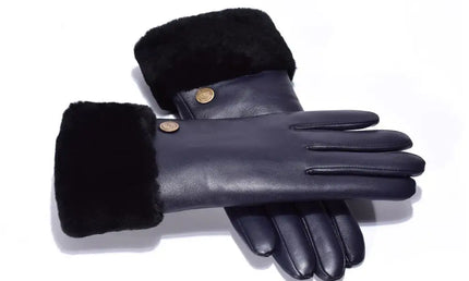 Auzland UGG, Women Classic Leather Gloves, Wool Lining - UGG Comfort Me