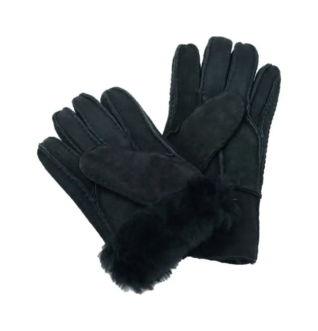 Windward Adults Double Face Sheepskin Gloves Black / Small & Mittens